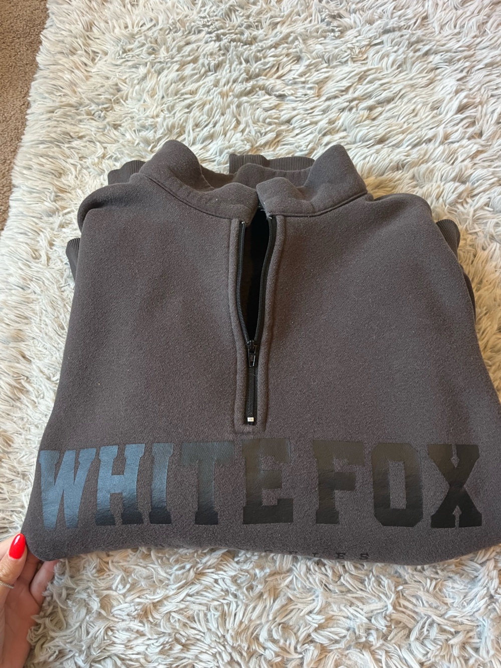 White Fox Half Zip Sweatshirt - Picture 2 of 2